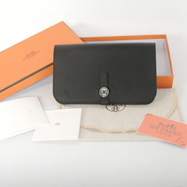 HPW00B Hermes in pelle passaporto Portafoglio in Black